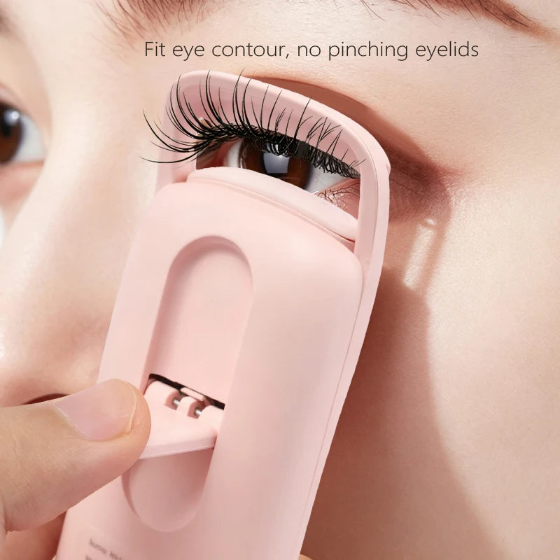 Electric Heated Eyelash Curler with Eyelash Card Makeup Eye Lashes Curler Tool Long Lasting Lash Extension Perm Eyelashes Clip