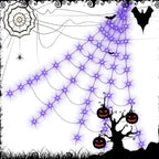 8 Modes Halloween Spider Web Lights Glow Waterproof Halloween Spider 5m web