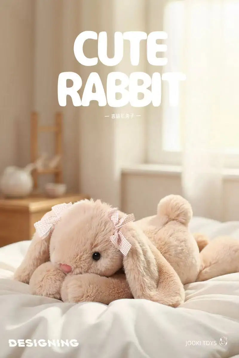 35cm New Simulated Shy Rabbit Doll Stuffed Plush Toy Cartoon Anime Cute Pillow Children's Birthday Gift Fun Doll