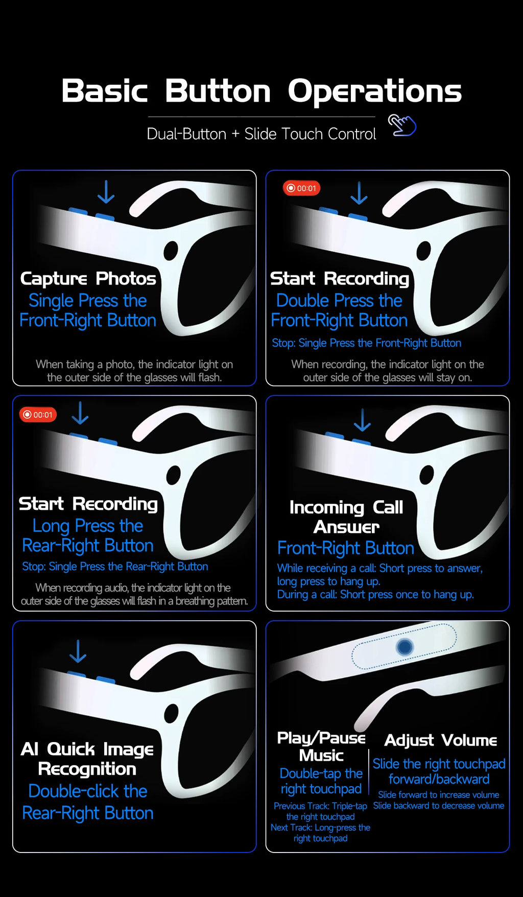 2026New 800W Pixel Camera Smart Glasses Men Video Recording AI Photo Recognition Bluetooth Call Voice Translation Sunglasses Man