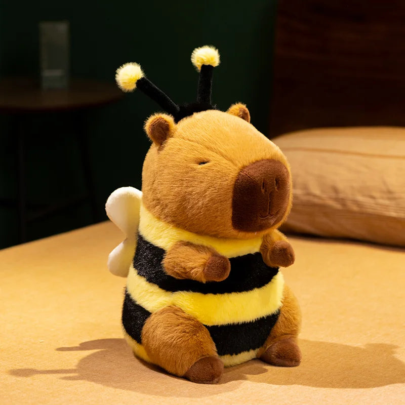 Cute Bee Capybara Plush Toy Creative Simulation Bee Capybara Plush Doll Soft Stuffed Animal Toy Kid Birthday Gifts Room Decor