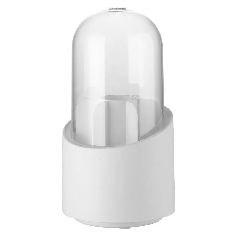 Makeup Brush Holder with Lid 360 Rotating   Storage Box for Dressing Table
