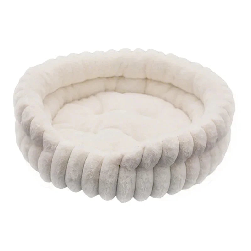 Home Plush Winter Cat Nest Dog Nest Warm Detachable and Washable Round Cat Nest Pet Bed Seasonal Universal Decoration