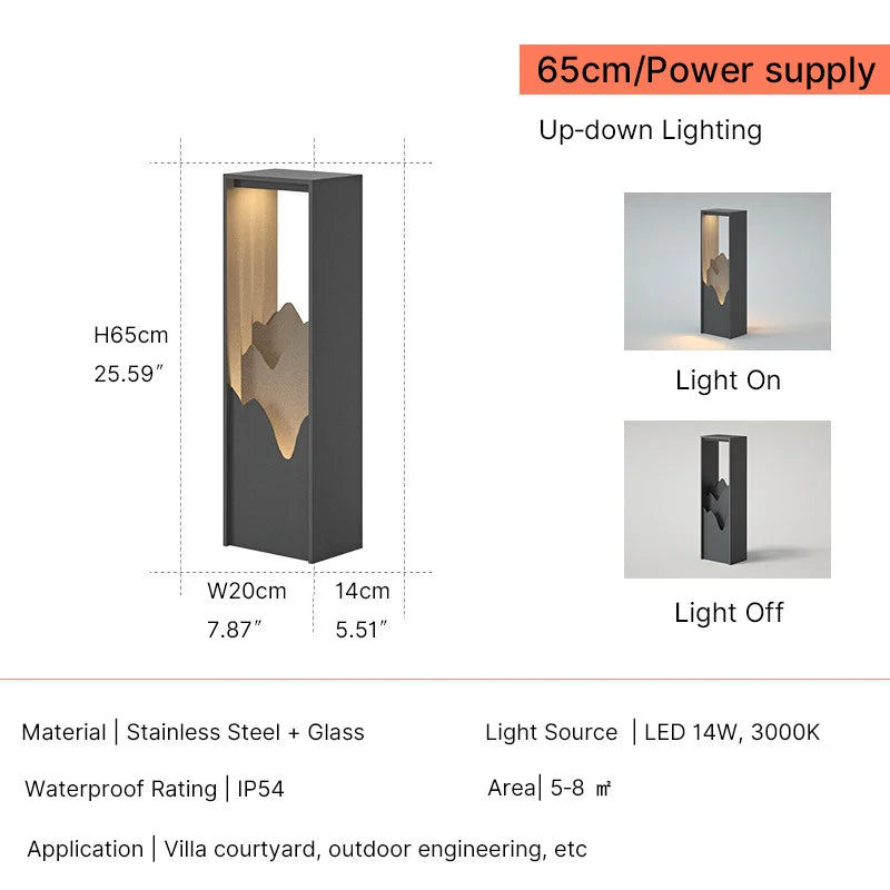 IP65 Stainless Steel Outdoor Bollard Lights — 38–280cm