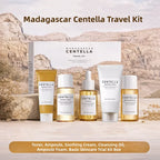 Korean Centella Travel Kit, Toner,Ampoule,Soothing Cream,Cleansing Oil,Ampoule Foam,Basic Daily Skincare Mini 5pcs Gift Sets