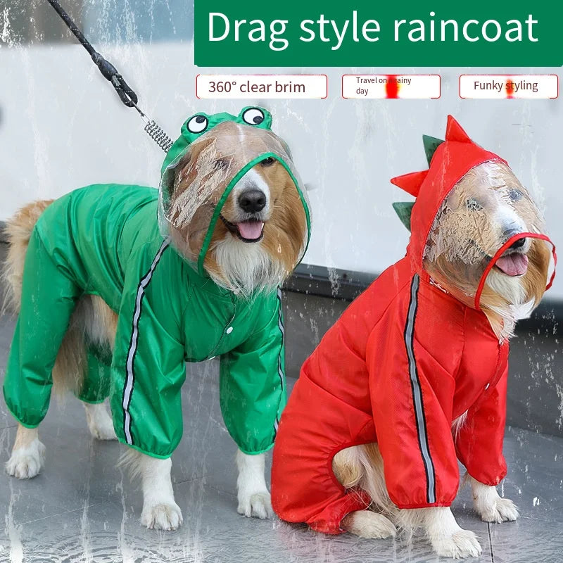 Reflective Hooded Waterproof Dog Raincoat