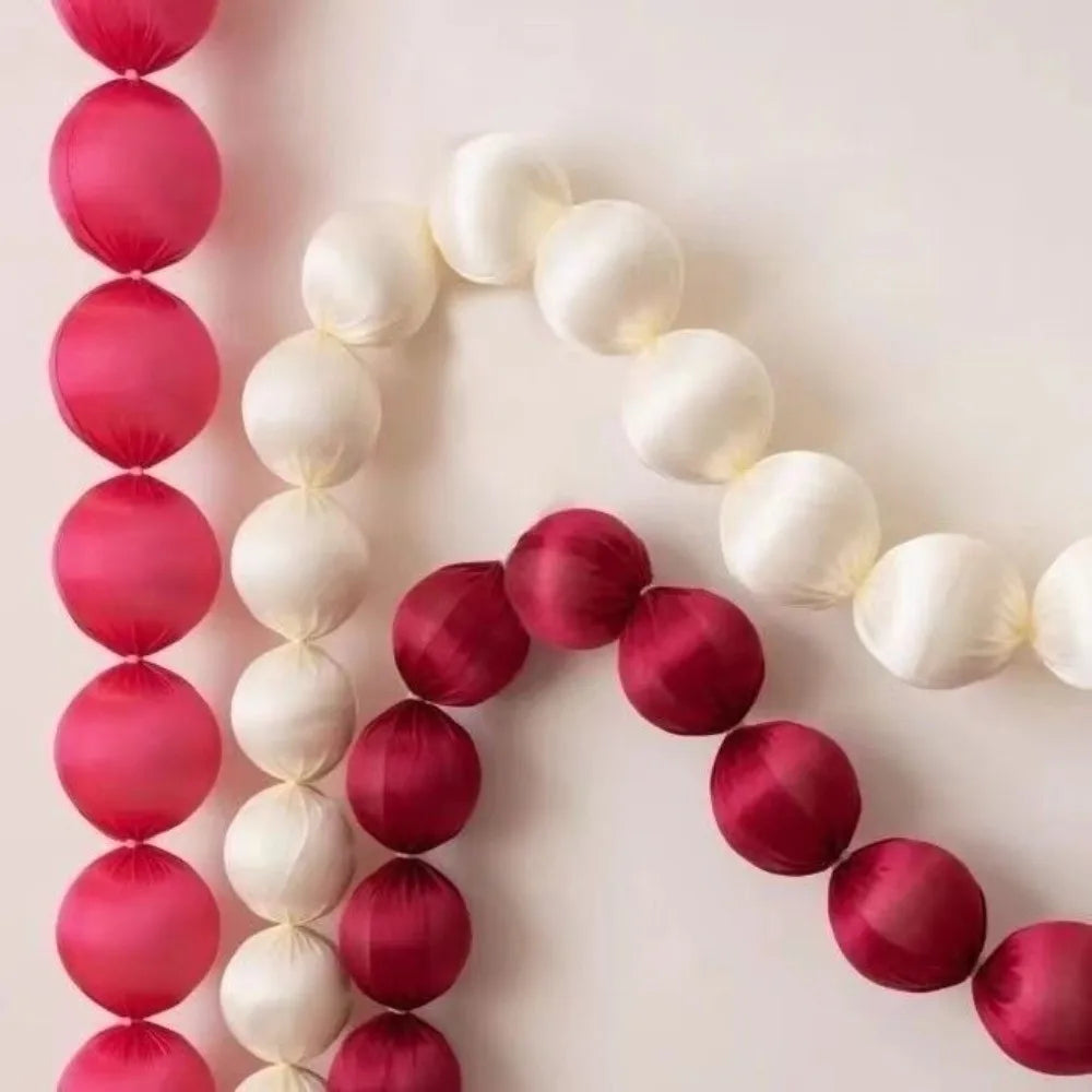 Foam Ball Garland Wedding Cloth Ball String Handmade Ornament Smooth Decoration Wedding Room Decoration