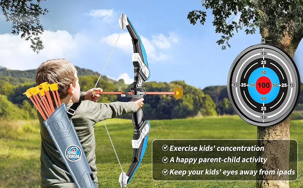 Kids Bow and Arrow Set, LED Light Up Archery Toys 10 , Boys