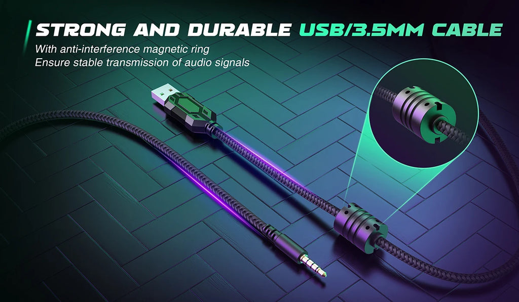 FIFINE Headset,3.5 mm Jack & USB Headphone with 7.1 Surround Sound/Volum Control/Mute Switch for PC / MAC / PS4 / PS5 Mixer-H9
