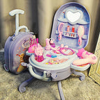 3 in 1 Kids Makeup Toy Set Girls Cosmetics Cosplay Princess Dresser case