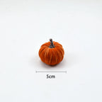 10pcs Velvet Artificial Pumpkin Decoration Desktop Pumpkin Halloween Decoration