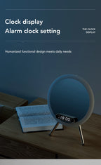 Smart Bluetooth Speaker Wireless Mirror Sound Box Desktop Alarm Clock with LED Night Light TF Music Player 15W Wireless Charger