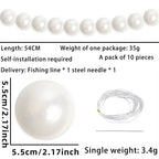 10pcs DIY Beaded Faux Large Pearl Garland White Ball Pendant & Figurine Wedding Backdrop Wall Decor