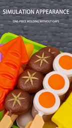 Baby Dress Up Kitchen Toys BBQ Set Kids Simulated BBQ Cookware Cooking Simulated Food Cosplay Educational Gift Toys