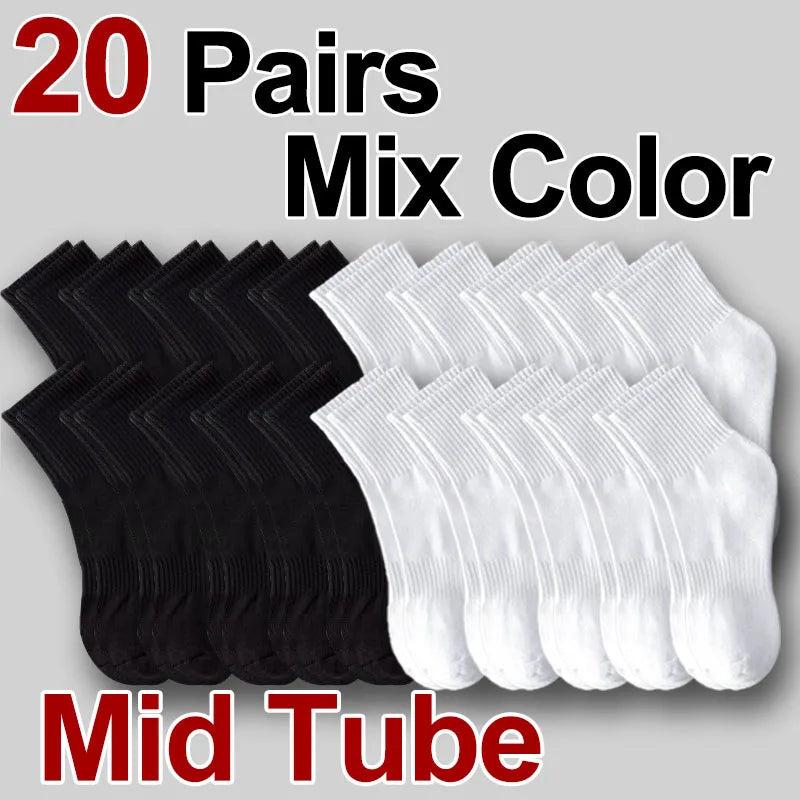 Plain Sports Socks — 5, 10 or 20 Pairs