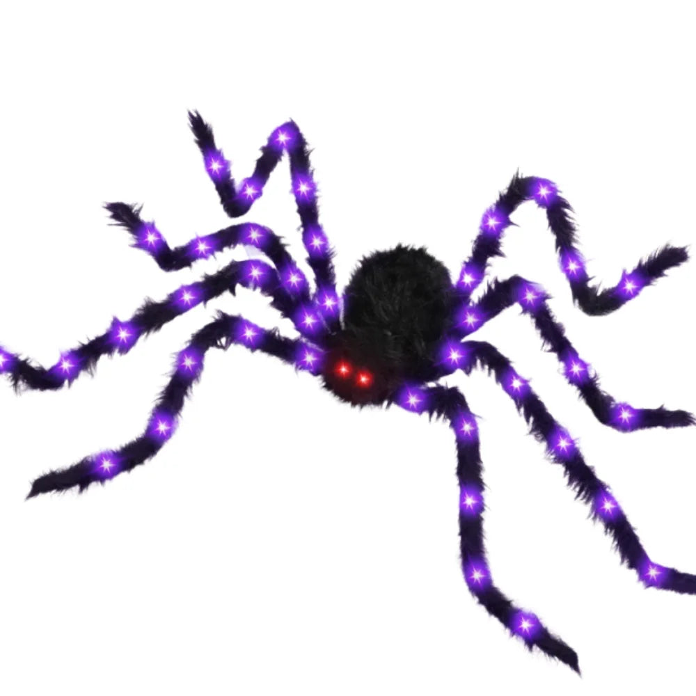 8 Modes Halloween Spider Web Lights Glow Waterproof Halloween Spider 5m web