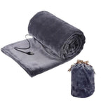 USB Heated Blanket With Storage Bag 160x85cm Coral Velvet Shawl Wearable Electric Blanket Winter Body Warmer for Home Office Car