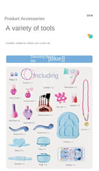 3 in 1 Kids Makeup Toy Set Girls Cosmetics Cosplay Princess Dresser case