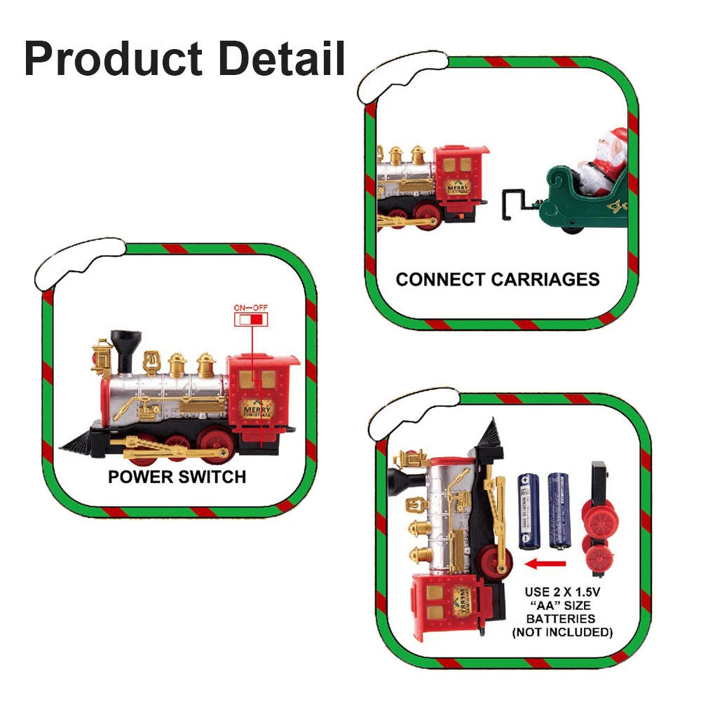 New Electric Train Set Mini Santa Claus Rail Car Toy Creative Decoration Christmas Tree Train Gift Children's Gifts