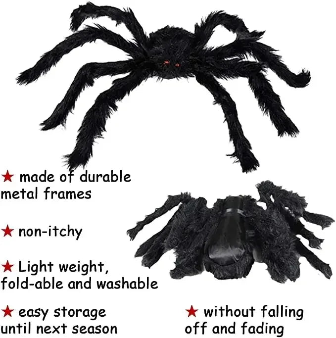 Giant Halloween Spider Decoration for Indoor & Outdoor Use