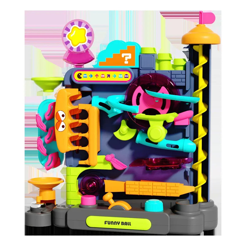 Educational Montessori Toys Multilayer Track Adventure Game Rail Rolling Ball Model Interactive Brain Kids Christmas Gift