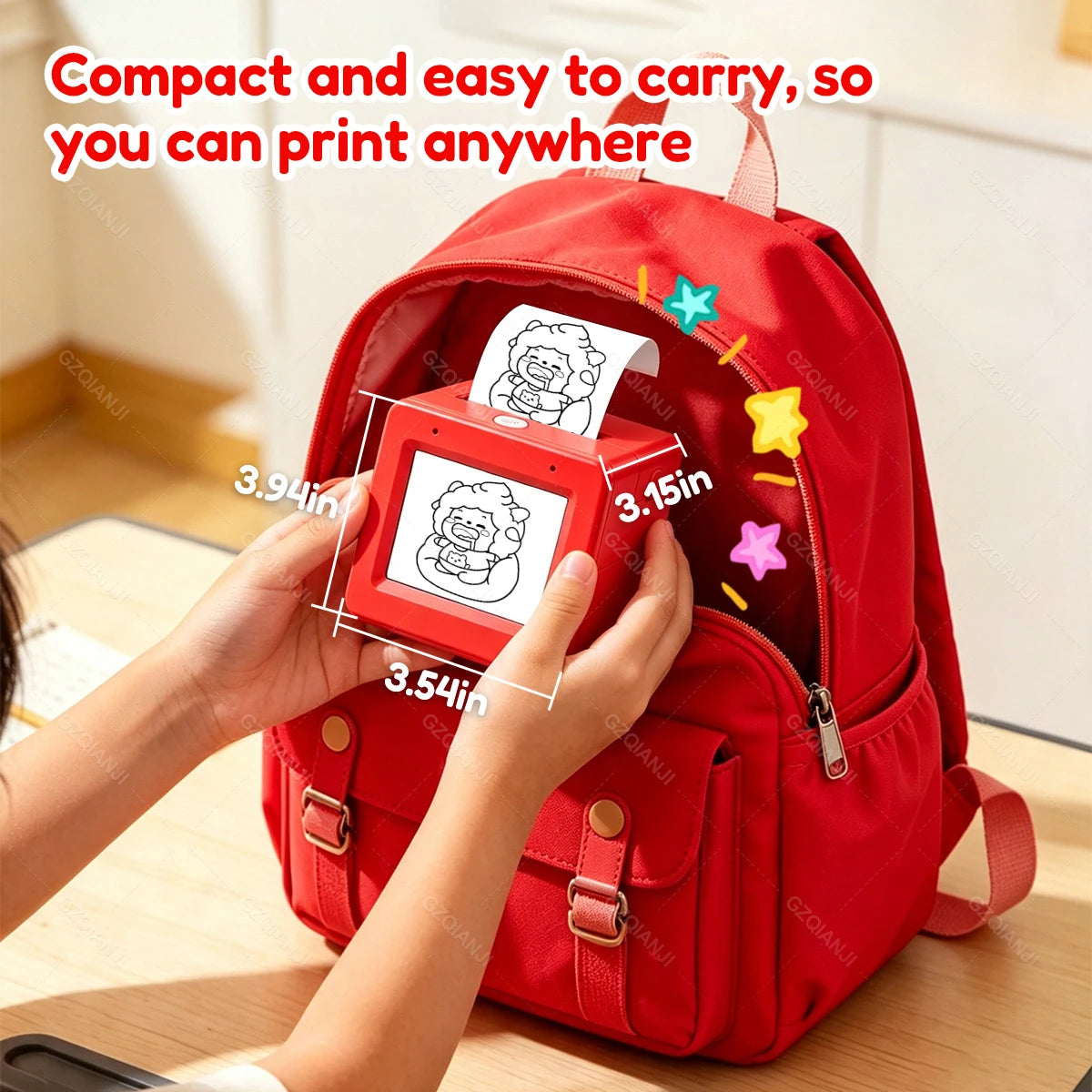 AI Voice Smart Thermal Printer! 58mm Mini Portable Bluetooth Photo Sticker Picture Print Device Fun Print with White Color Paper