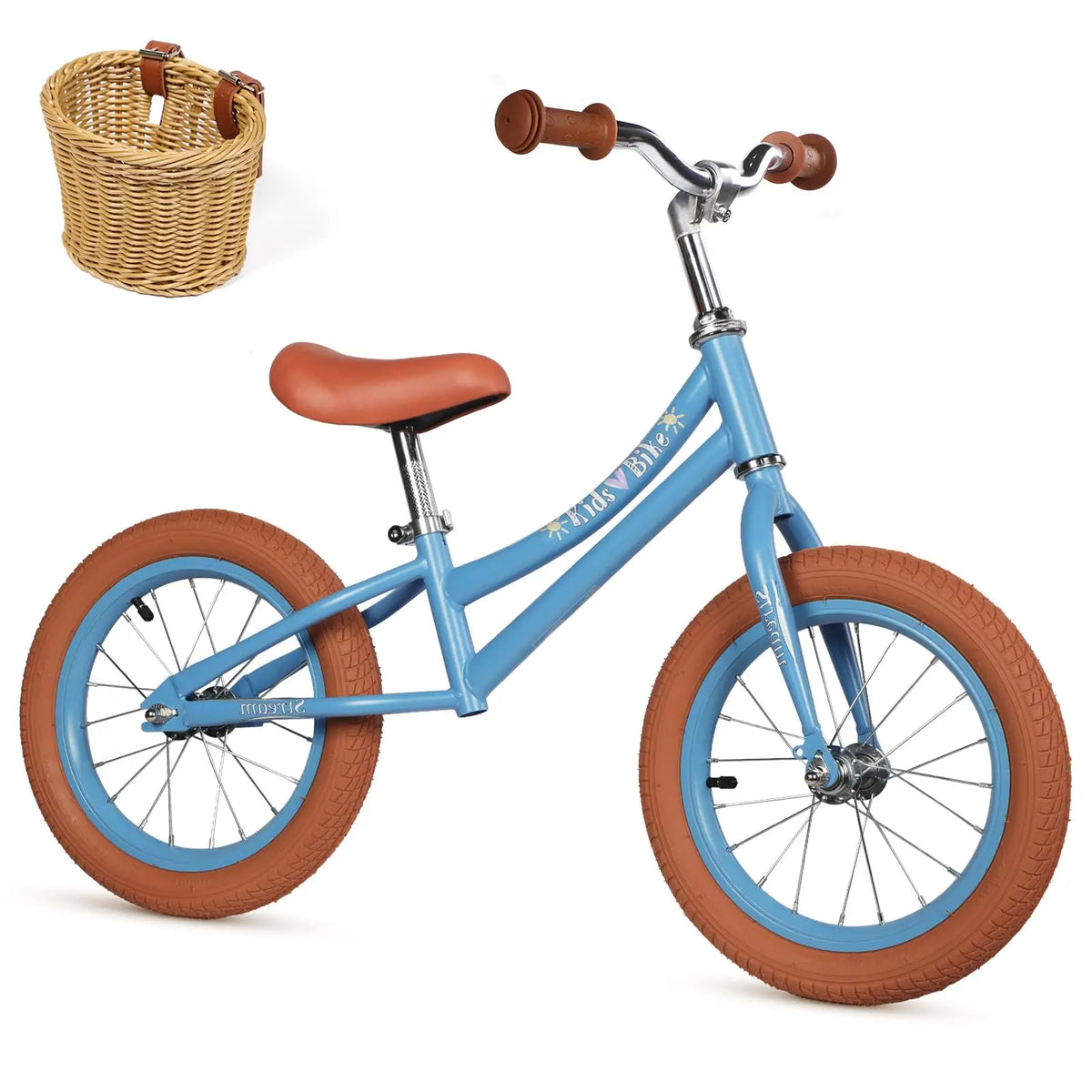 Children's Balance Bike with Basket — 14 Inches