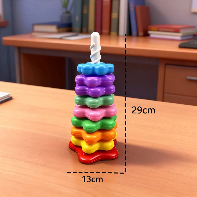 Baby Rotating Rainbow Stacking Tower