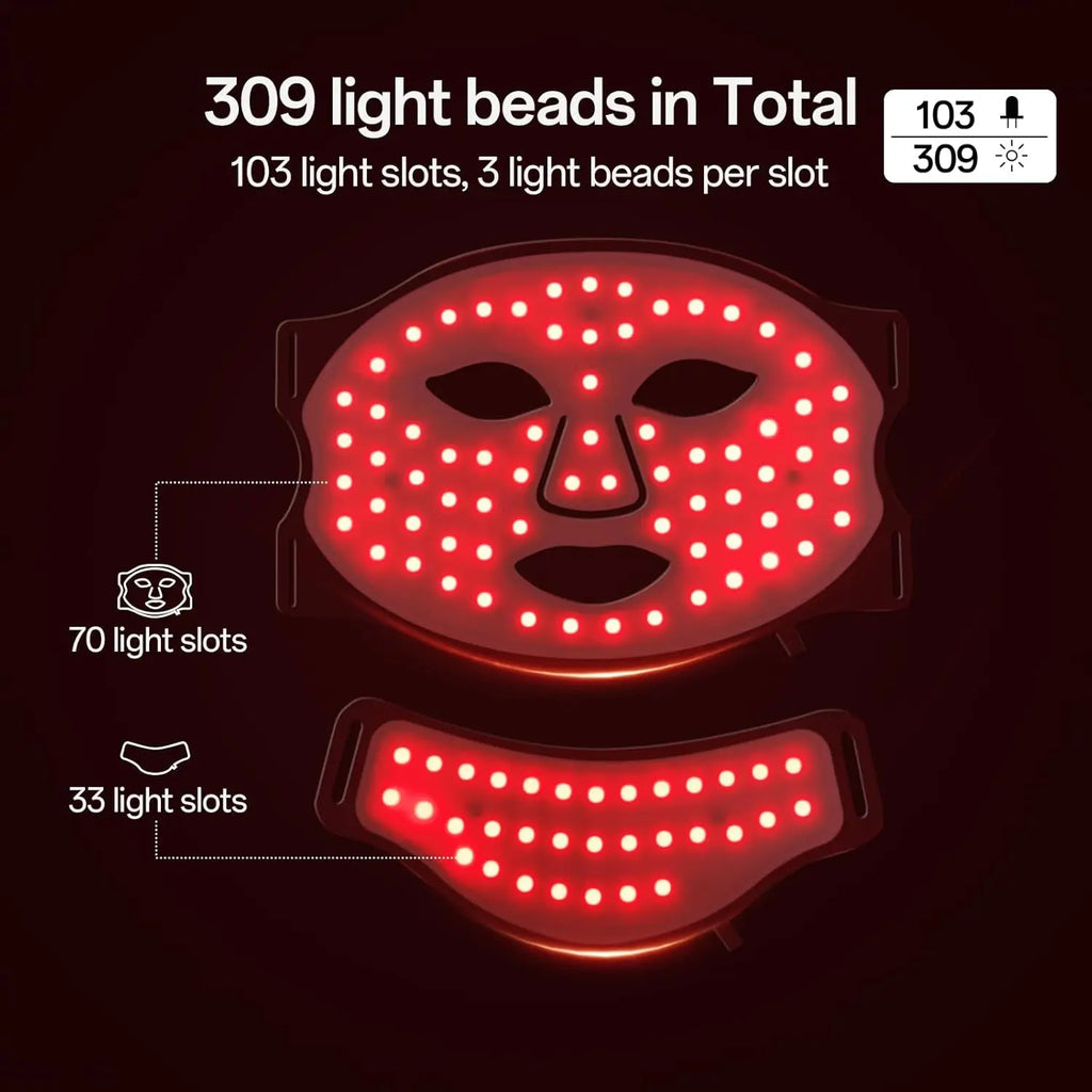 Flexible Silicone Face and Neck Mask 7 Colors High Energy Photon Masks Wireless LED Facial Mask Effortless Daily Skin Care