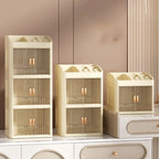 3 to 4-Tier Foldable Makeup Organizer with Drawer Function— Storage