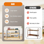 3 Tier Bamboo Shoe Rack ,Black/Natural