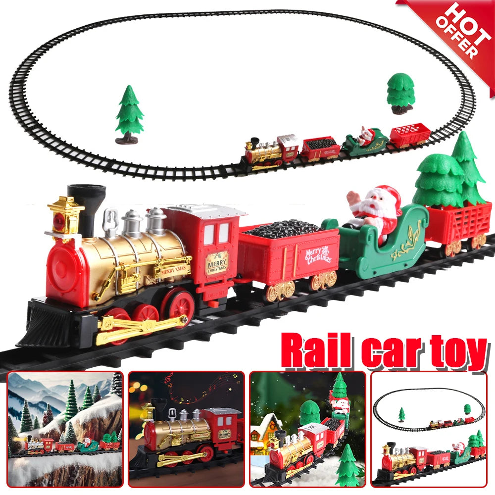 New Electric Train Set Mini Santa Claus Rail Car Toy Creative Decoration Christmas Tree Train Gift Children's Gifts
