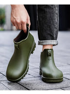 Couple's Short-Tube Non-Slip Plastic Rain Boots, Outdoor Commuting Waterproof Shoes, Pvc One-Piece Molded Women's Water Boots,