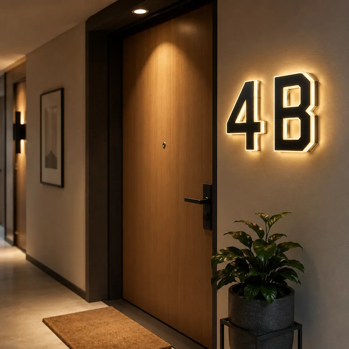 LED Solar House Number Light Waterproof Address Plate with Light Sensor for Home Entrance Yard Wall Outdoor Decoration