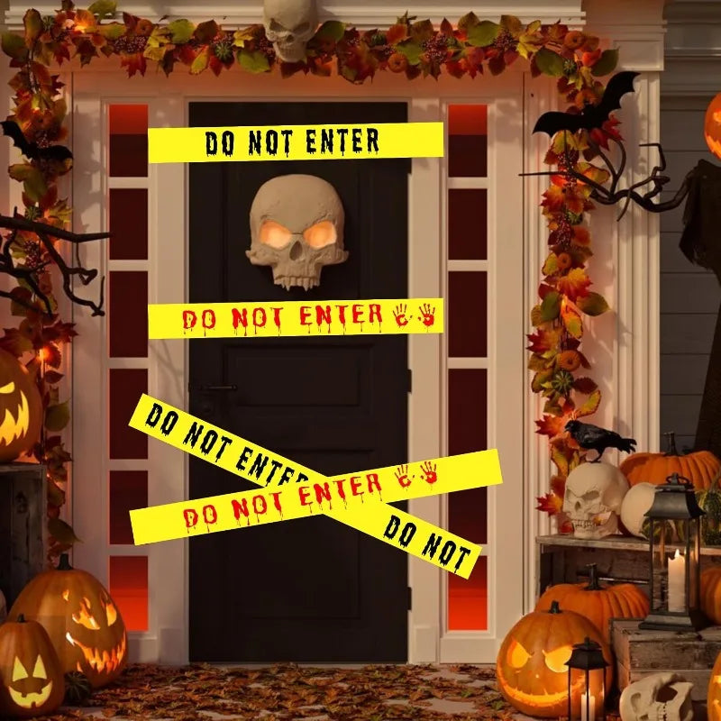 Warning Tapes Halloween Decoration Do Not Enter Roll for Door Windows Yards