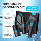 LAIKOU 3-Piece Men's Daily Skincare Kit - Cleanse Refresh Hydrate Essential Men's Beauty Routine Set