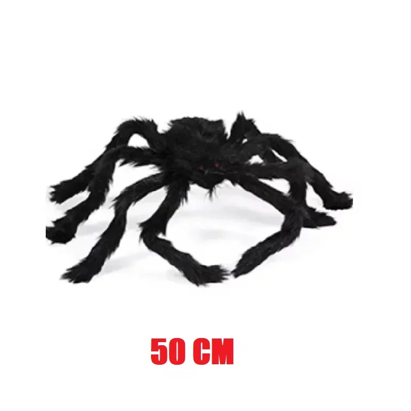 Giant Plush Halloween Spider Decoration – 30–200cm