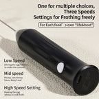 HOT  Electric Milk Frother + Egg Beater Wireless Type-C Charging 3 Speeds Mini Handheld Foam Maker Coffee Whisk Cooking Tools