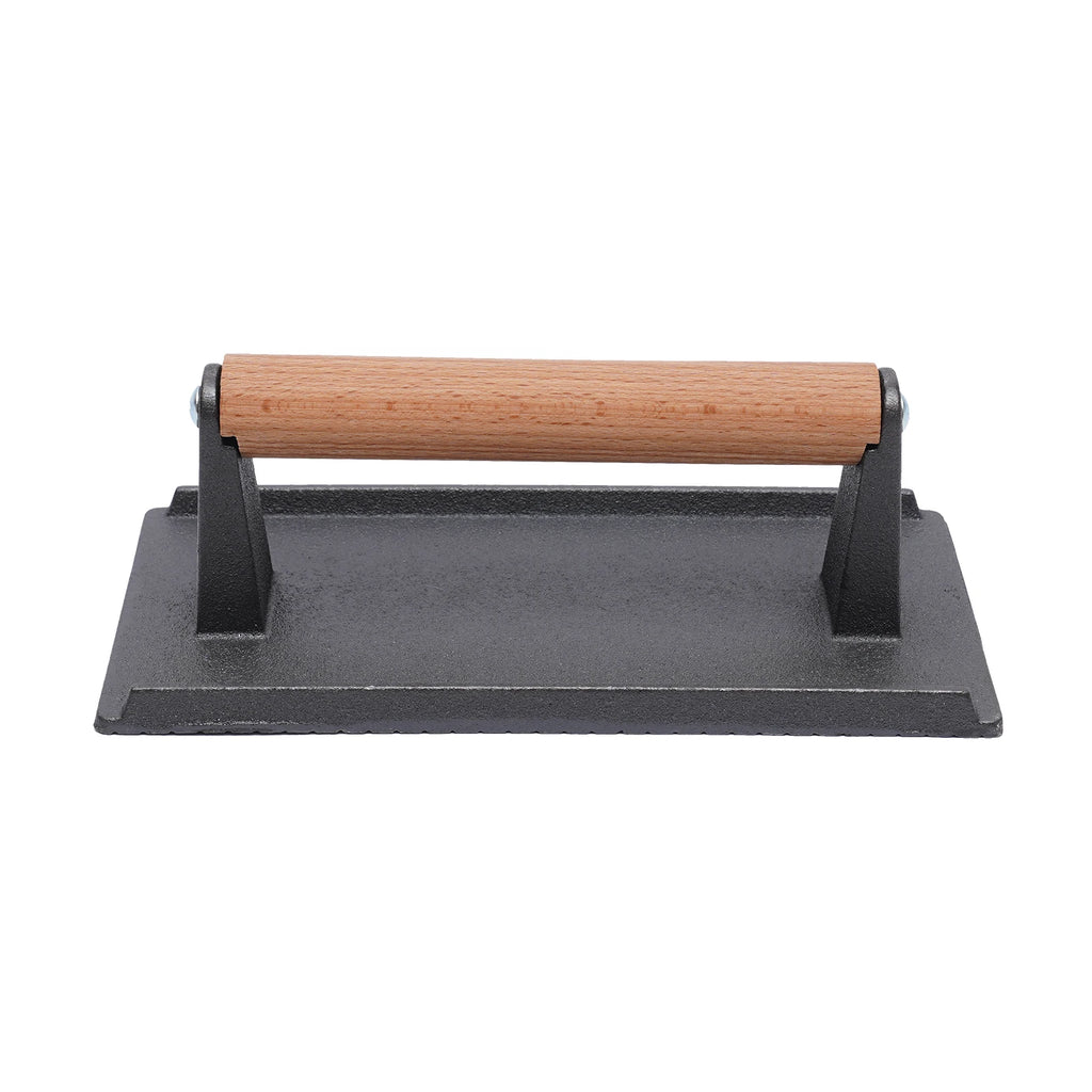Meat Press with Wooden Handle Heavy Duty Grill Press Non-stick