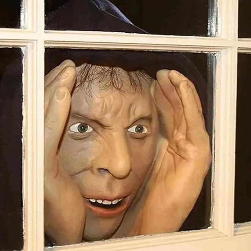 Scary Peeper Window Home Decor 2024 Halloween Horror Hanging Mask Scary Party Cosplay Props Outdoor Indoor Window Decorations