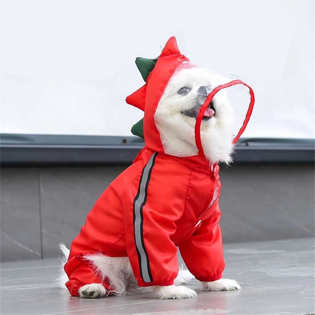 Reflective Hooded Waterproof Dog Raincoat