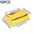10/20PCS Shiny Gold Paper Fake Gold Bar Candy Box Decorative Gold Brick Deco