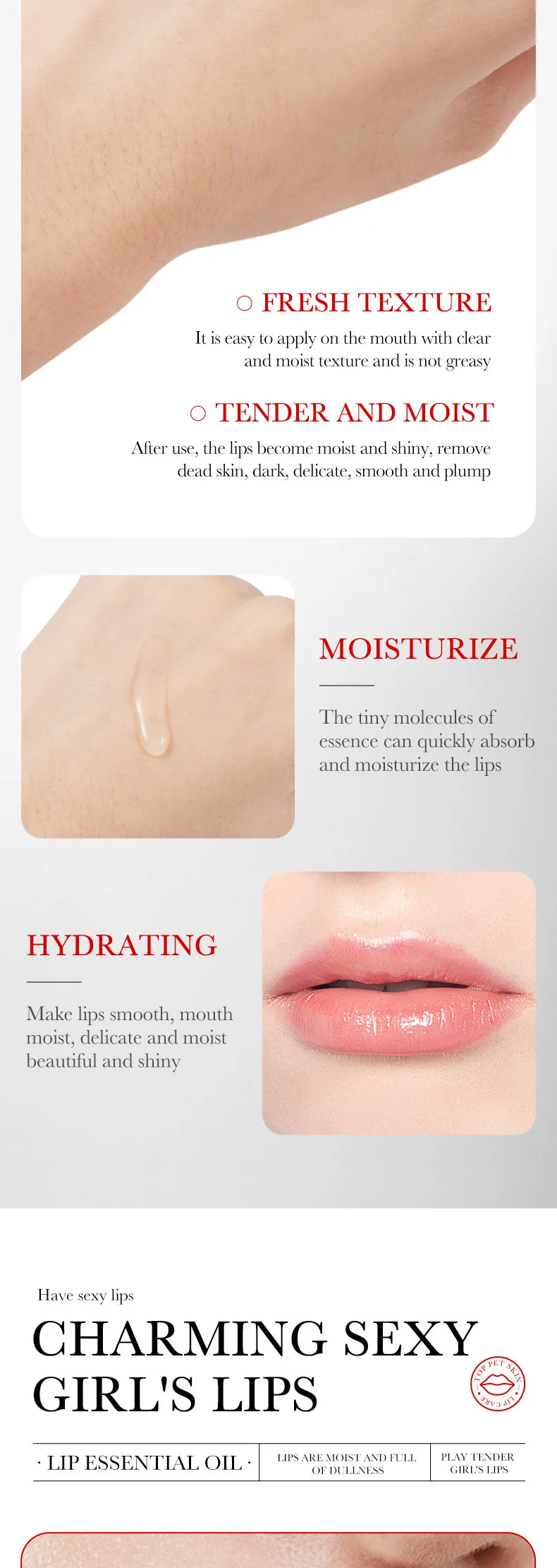 Lip Booster Plumping Serum Oil Hyaluronic Acid Moisturising  Stimulant Free Brightening Lightening Lines