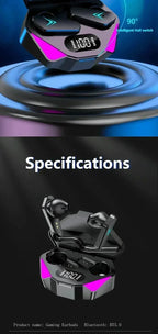 Bluetooth TWS Gaming Earphones Low Latency Wireless In-Ear Headphones With Built-in Mic LED Indicator Lights