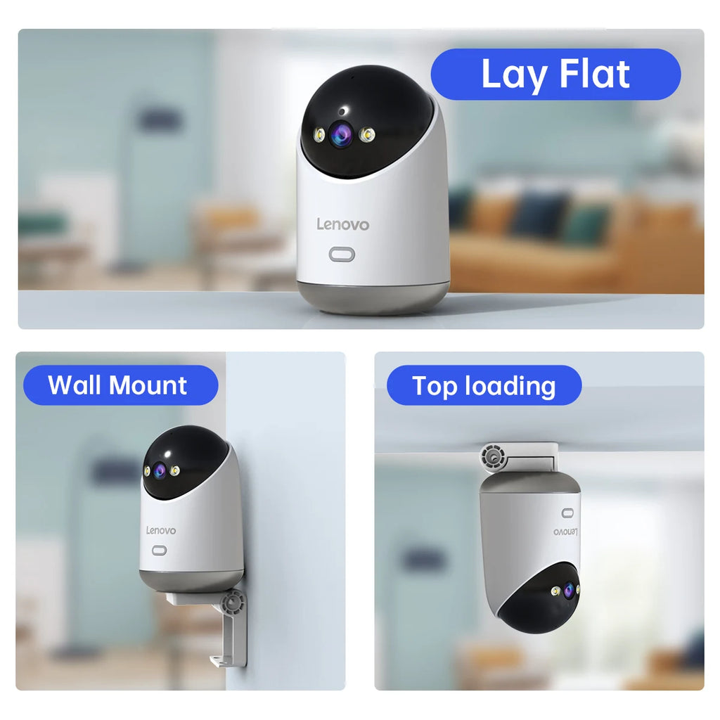 Lenovo 5MP Indoor Smart Security Camera 2.4G 5G WiFi Wireless PTZ IP Cam Two‑Way Talk Night Vision Motion Alert Pet Baby Monitor
