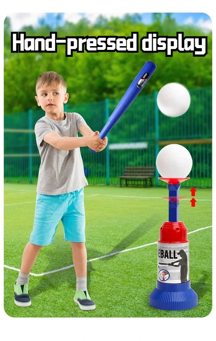 Baseball Launcher Toy, 2-in-1 Foot-Operated/Manual Press Ball Pitching Machine Indoor and Outdoor Interactive Sports Game for Kids, Kinde