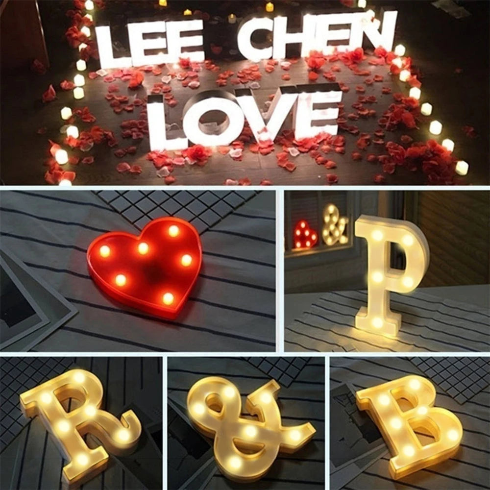 Number Letter Lamp Luminous Alphabet LED Lights Decororation Night Lights