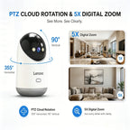 Lenovo 5MP Indoor Smart Security Camera 2.4G 5G WiFi Wireless PTZ IP Cam Two‑Way Talk Night Vision Motion Alert Pet Baby Monitor