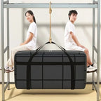Large Capacity Portable Folding Duffel Bag Hand-Held Clothing Storage with Double Zipper Padded Wardrobe Organizer for Moving