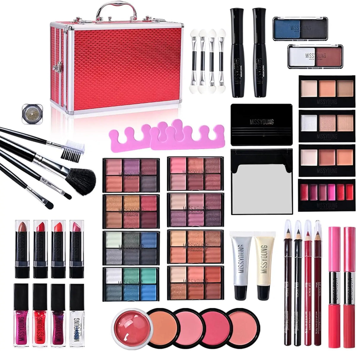 FantasyDay All In One Makeup Kit, Xmas Full Makeup Gift Set for Women Girls | Complete Makeup Collection with Eyeshadow Palette Lipgloss Mascara Concealer, Cosmetic Essentials for Daily, Special Occasion
